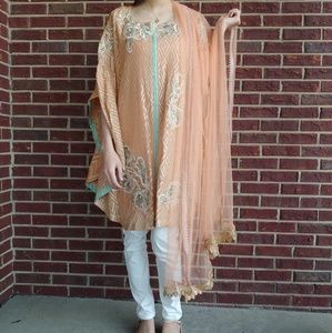 Pakistani designer 2 piece outfit.